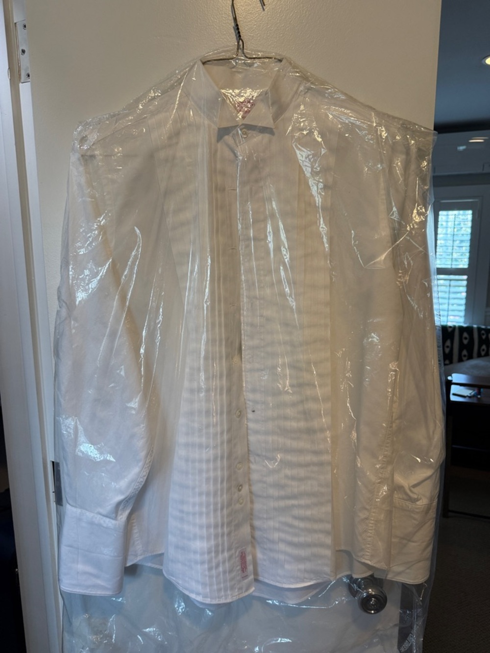 Brooks Brothers White Pleated Dress Shirt formal tuxedo shirt